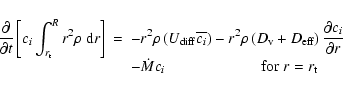 \begin{displaymath}\begin{array}{lll}
{\displaystyle \frac{\partial}{\partial t}...
...} ~~~~~~~~~~~~~~~~~~~~~~~~~{\rm for} ~ r=r_{\rm t}
\end{array}\end{displaymath}