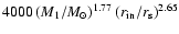 $4000 \left(M_1/M_\odot\right)^{1.77} (r_{\rm in}/r_{\rm s})^{2.65}$