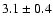 $3.1 \pm 0.4$