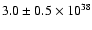 $3.0 \pm 0.5 \times 10 ^{38}$