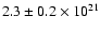 $2.3 \pm 0.2 \times 10 ^{21}$