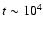 $t \sim 10 ^4$
