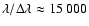 $\lambda/\Delta \lambda \approx
15~000$