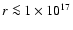 $r\la1\times 10^{17}$
