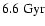 $6.6 {\rm ~Gyr}$