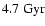 $4.7 {\rm ~Gyr}$