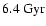 $6.4 {\rm ~Gyr}$