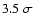 $3.5~\sigma$