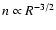 $n \propto
R^{-3/2}$