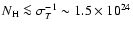 $N_{\rm H}\la\sigma_T^{-1}\sim1.5\times10^{24}$