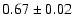 $0.67\pm0.02$