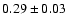 $0.29\pm0.03$