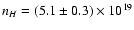 $n_H=(5.1\pm0.3)\times 10^{19}$
