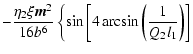 $\displaystyle -{\eta_2\xi {\vec m}^2\over 16 b^6}\left\{\sin\left[4\arcsin\left({1\over
Q_2l_1}\right)\right] \right.$