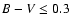 $B-V \leq 0.3$