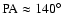 ${\rm PA} \approx 140^{\circ}$