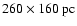 $260 \times 160~{\rm pc}$