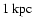 $1~{\rm kpc}$