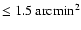 $\leq 1.5~{\rm arcmin^{2}}$