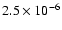 $2.5\times 10^{-6}$