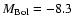 $M_{\rm Bol} = -8.3$