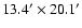 $13.4' \times 20.1'$