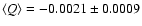 $\langle Q \rangle = -0.0021
\pm 0.0009$