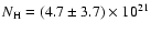 $N_{\rm H} = (4.7\pm3.7) \times 10^{21}$