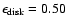 $\epsilon_{\rm disk} = 0.50$