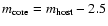 $m_{\rm core} = m_{\rm host} - 2.5$