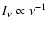 $I_{\nu} \propto \nu^{-1}$