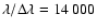 $\lambda/\Delta\lambda=14~000$