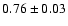$0.76\pm0.03$