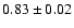 $0.83\pm0.02$