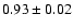 $0.93\pm0.02$
