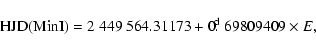 \begin{displaymath}{\rm HJD (Min I)} = 2~449~564.31173 + 0\hbox{$.\!\!^{\rm d}$ }69809409 \times E ,
\end{displaymath}