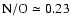 $\rm N/O\simeq 0.23$