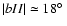 $\vert b II\vert\simeq 18\hbox{$^\circ$ }$