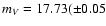 $m_{V} = 17.73(\pm0.05$