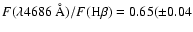 $F(\lambda 4686~\AA)/F({\rm H}\beta)=0.65(\pm0.04$