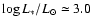 $\log L_*/L_\odot\simeq 3.0$