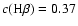 $c({\rm H}\beta)=0.37$
