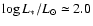 $\log L_*/L_\odot\simeq 2.0$