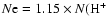 $N{\rm e}=1.15\times N({\rm H}^+$
