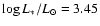 $\log L_*/L_\odot= 3.45$