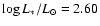 $\log L_*/L_\odot= 2.60$
