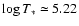 $\log T_*\simeq 5.22$