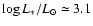 $\log L_*/L_\odot\simeq 3.1$