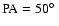 ${\rm PA}=50\hbox{$^\circ$ }$
