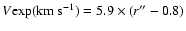 $V{\rm exp}({\rm km~s}^{-1}) =5.9\times(r''-0.8)$